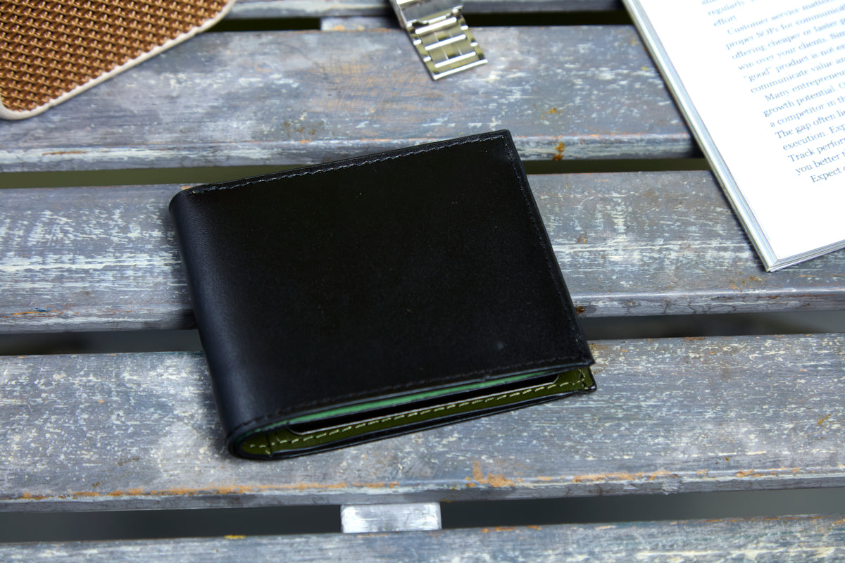 Black Leather Bifold Wallet
