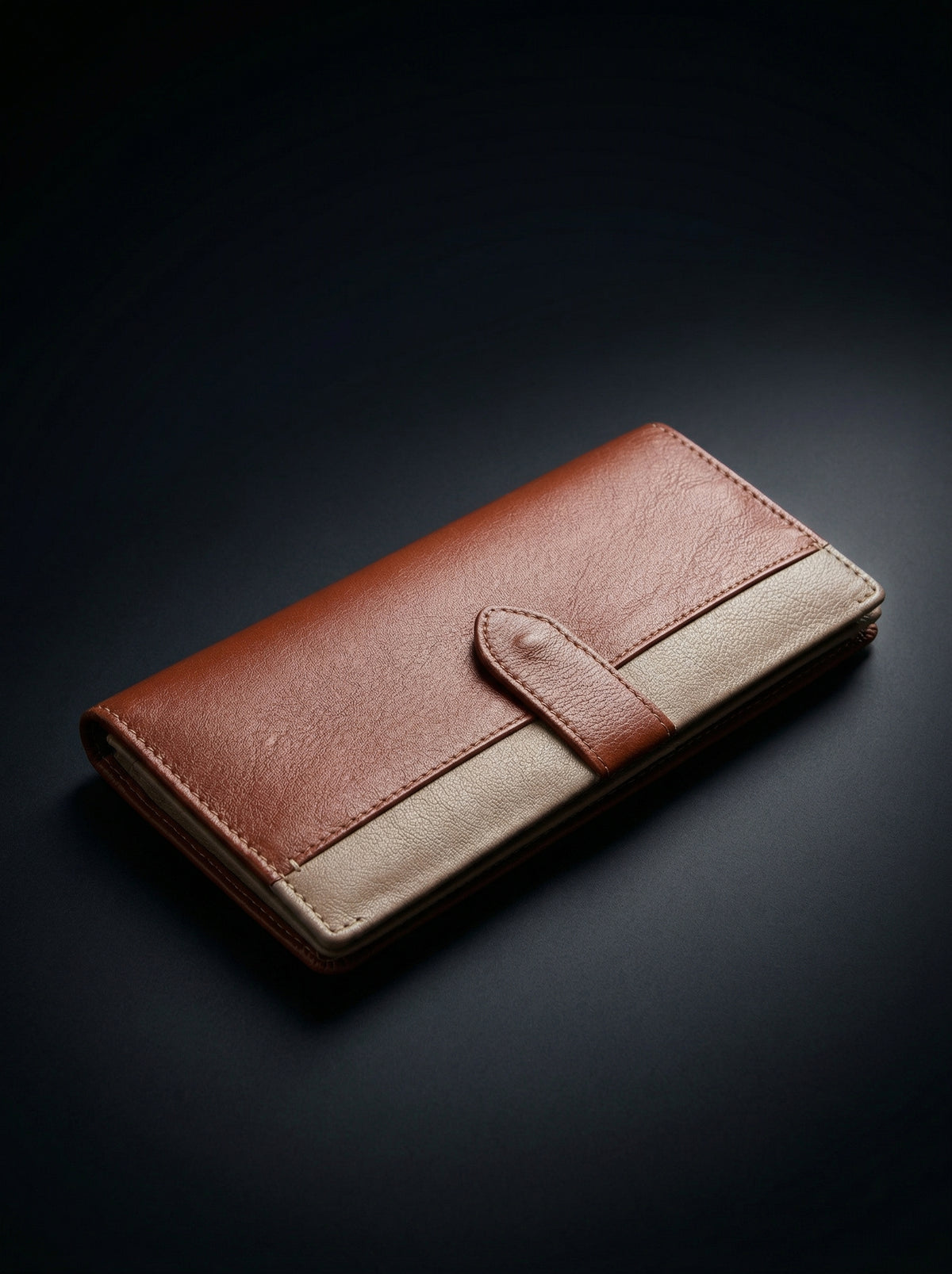 Duo Tone Heritage Snap-Closure Leather Tri-Fold Continental Wallet