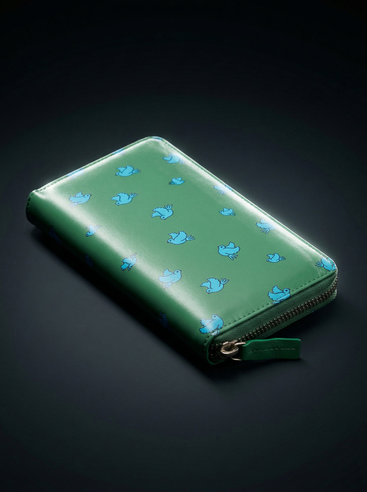 The Verdant Songbird Zip-Around Leather Continental Wallet