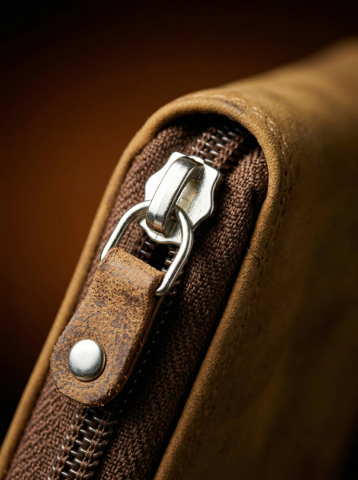 Rustic Tan Zip-Around Wallet