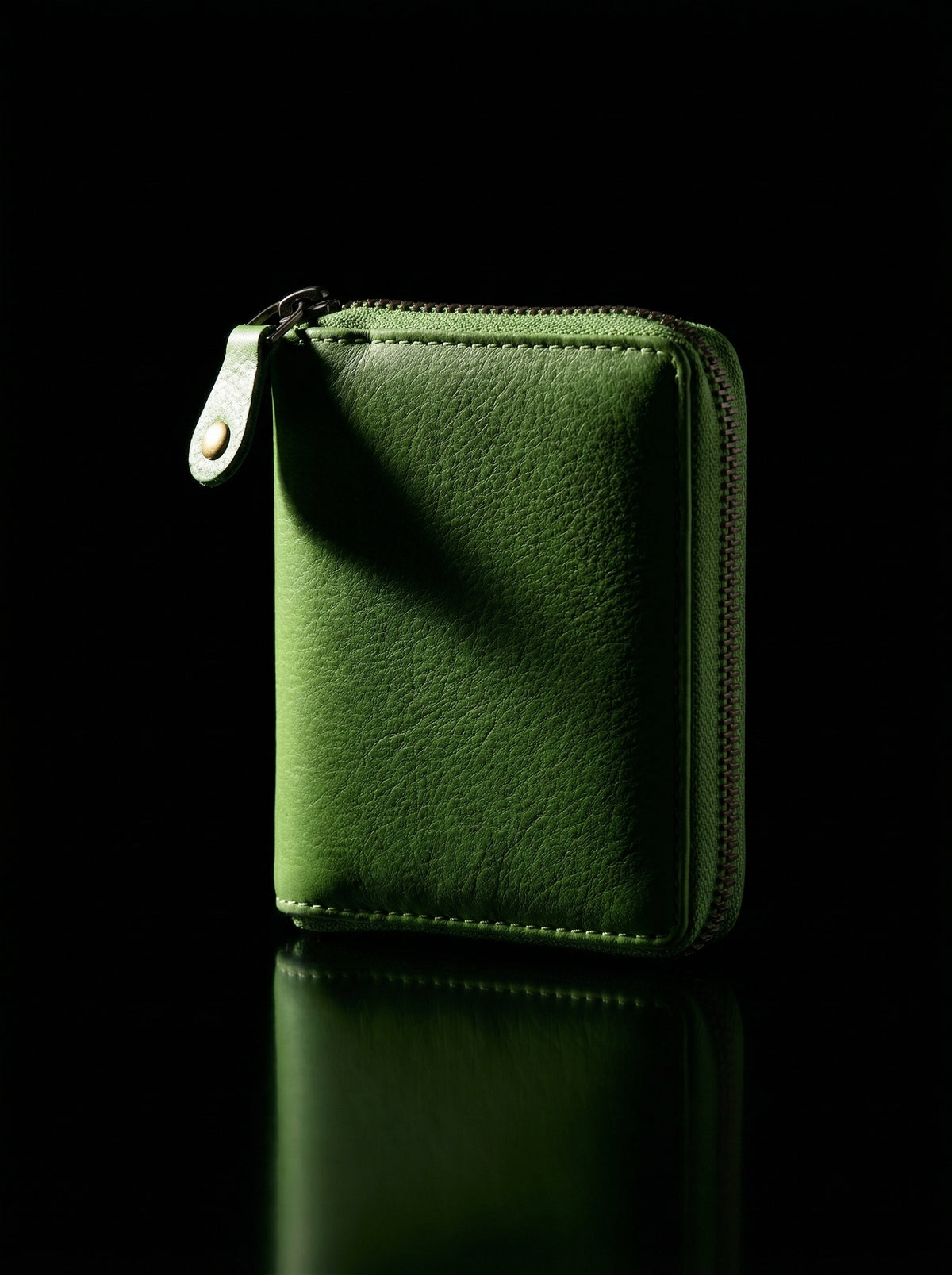 Compact Zip-Around Leather Wallet
