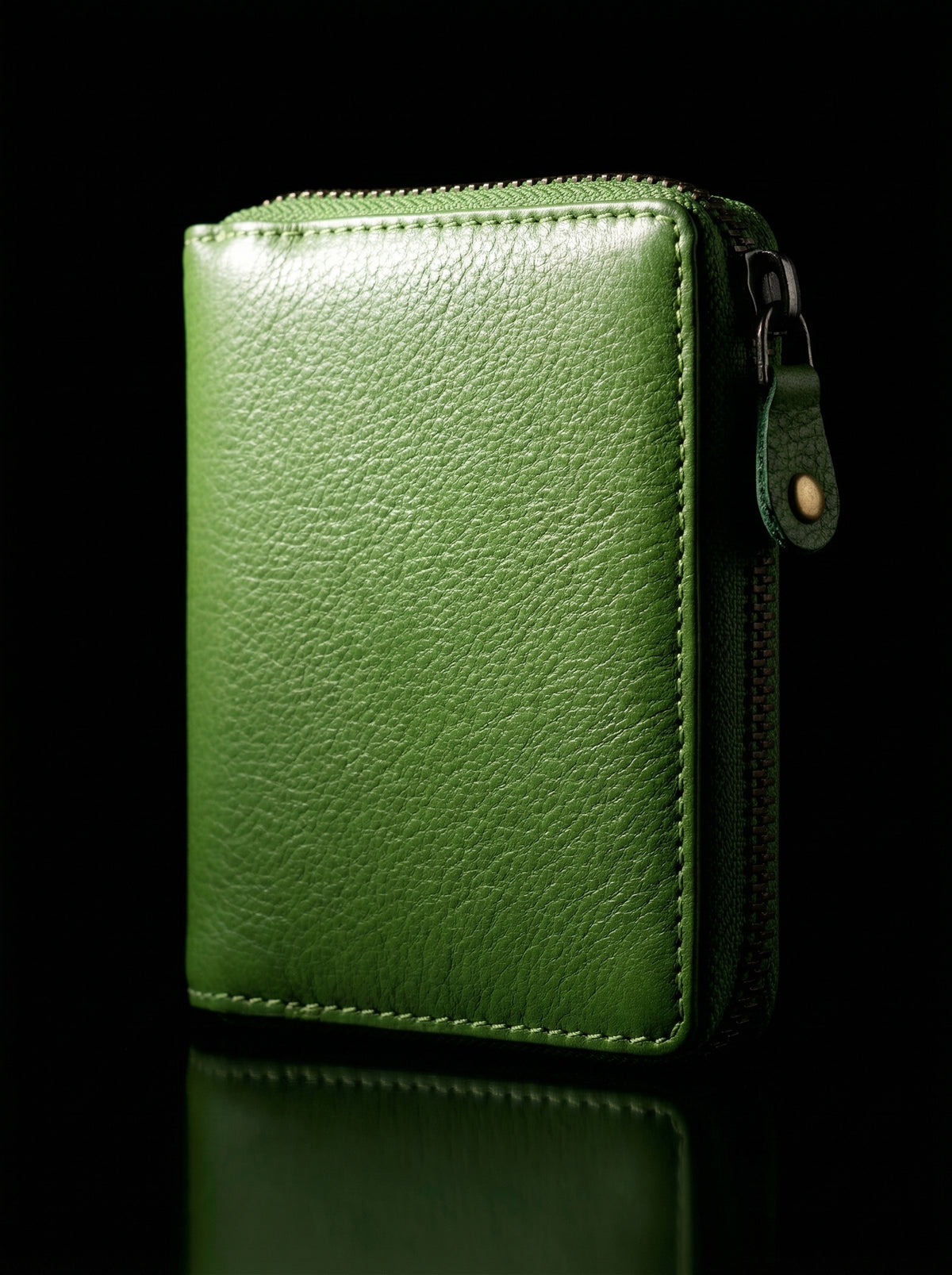Compact Zip-Around Leather Wallet