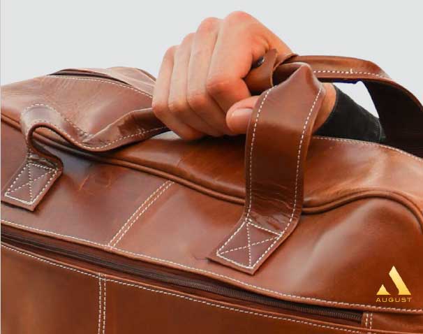 Luxury Indian leather laptop bag for corporate gifting in Europe – August Inc.