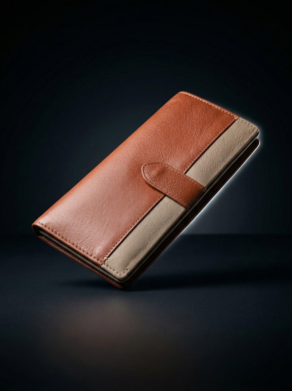 Duo Tone Heritage Snap-Closure Leather Tri-Fold Continental Wallet