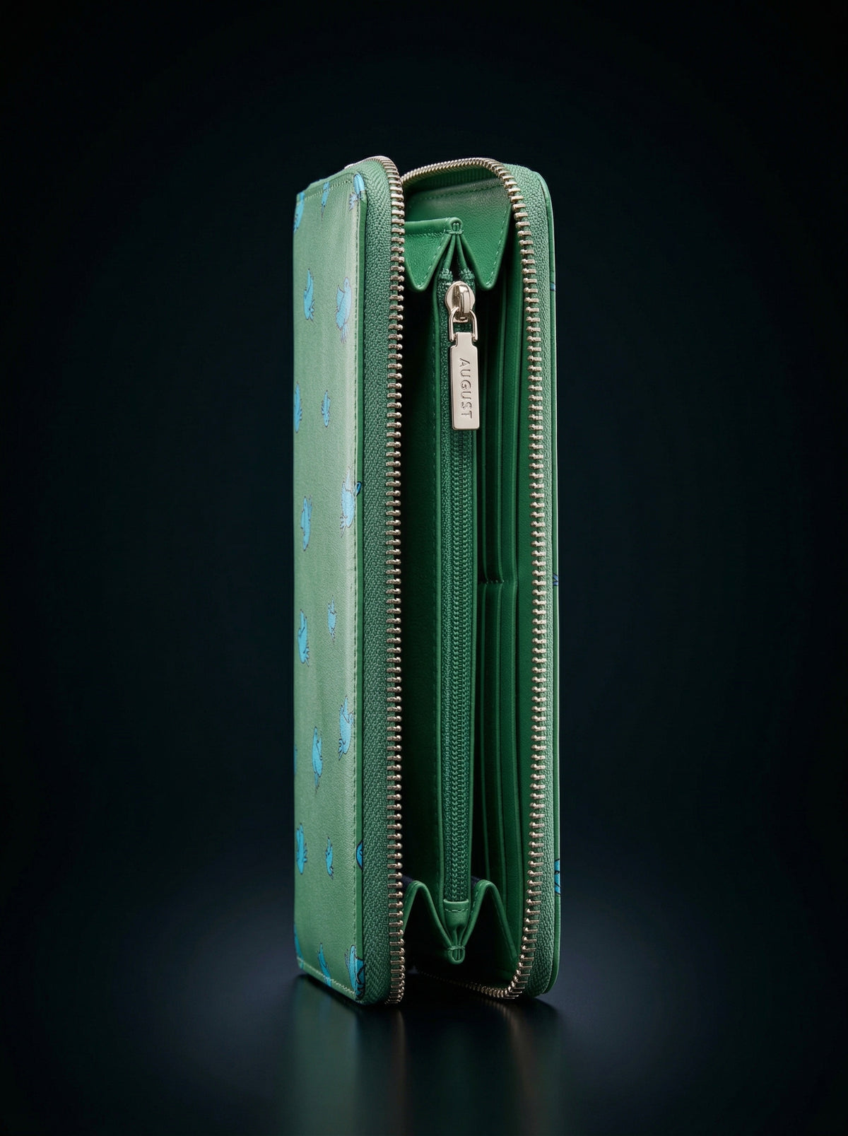 The Verdant Songbird Zip-Around Leather Continental Wallet