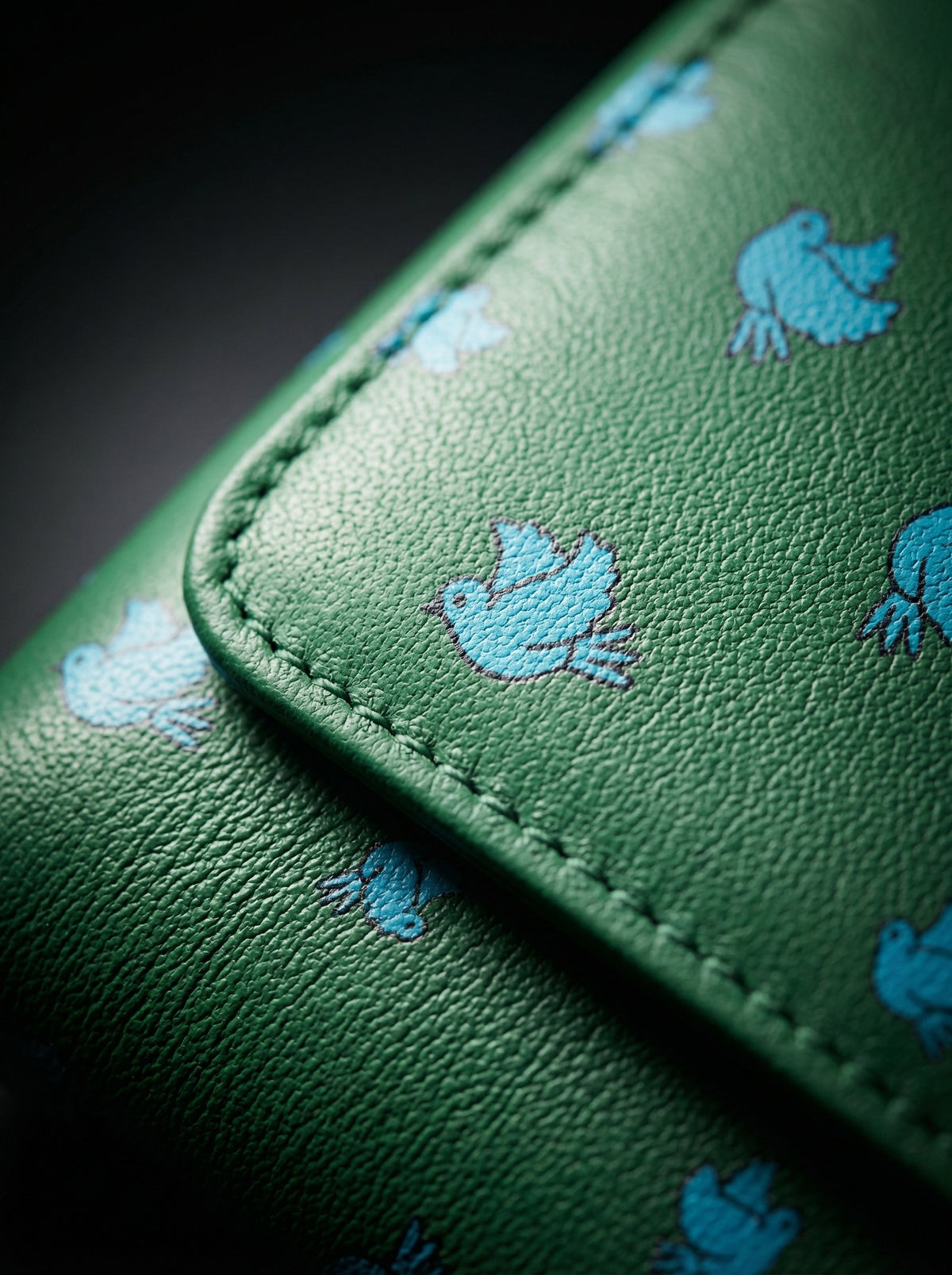 The Verdant Songbird Zip-Around Leather Continental Wallet