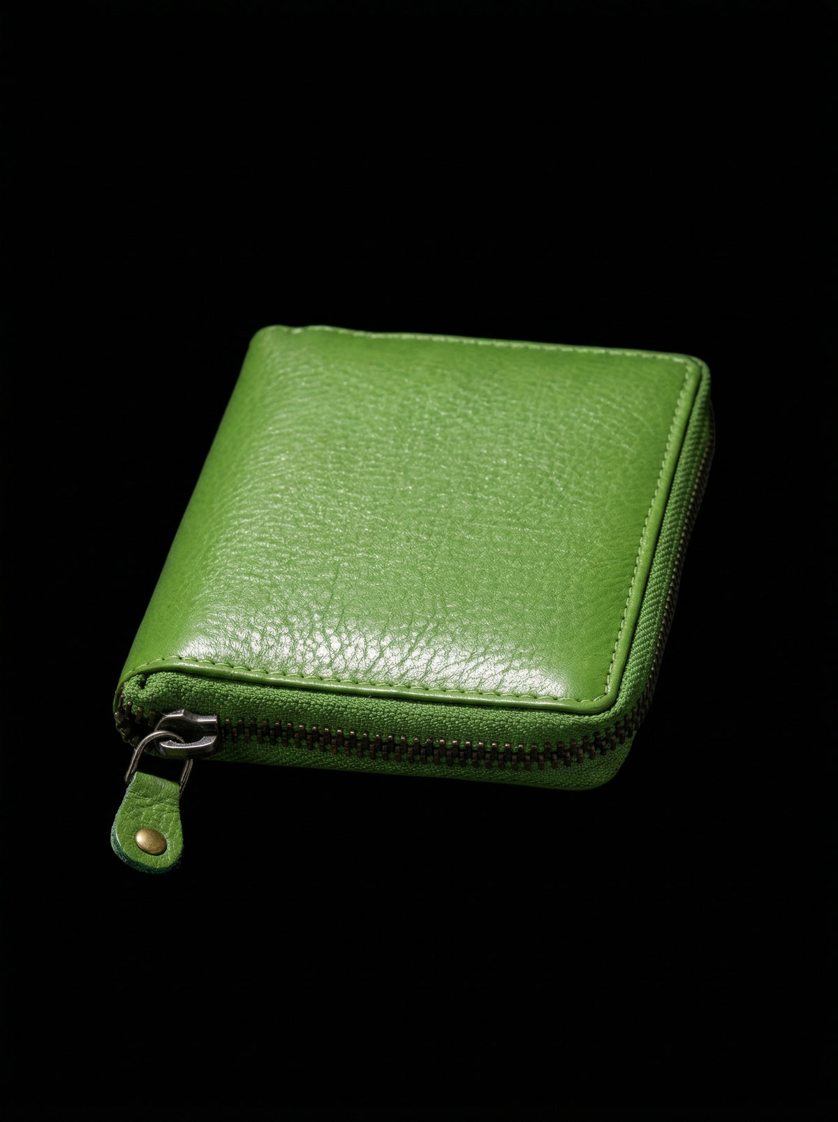 Compact Zip-Around Leather Wallet