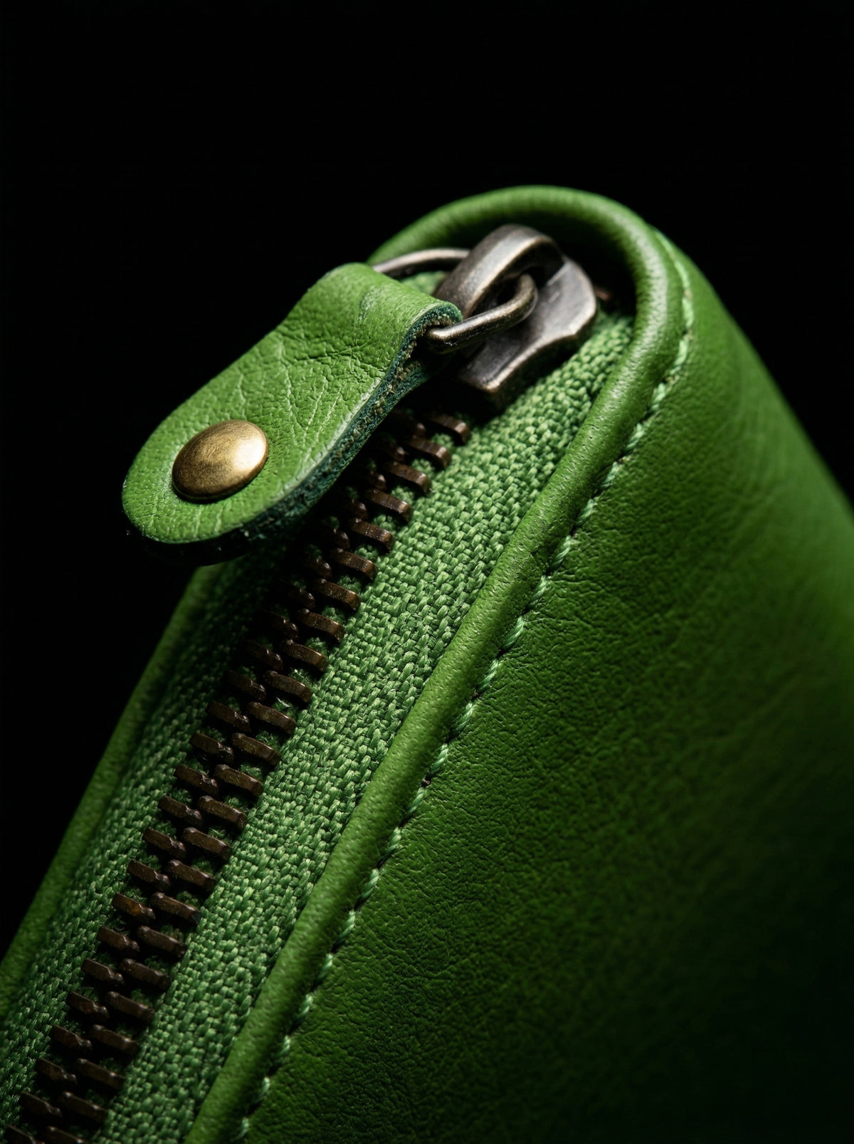 Compact Zip-Around Leather Wallet
